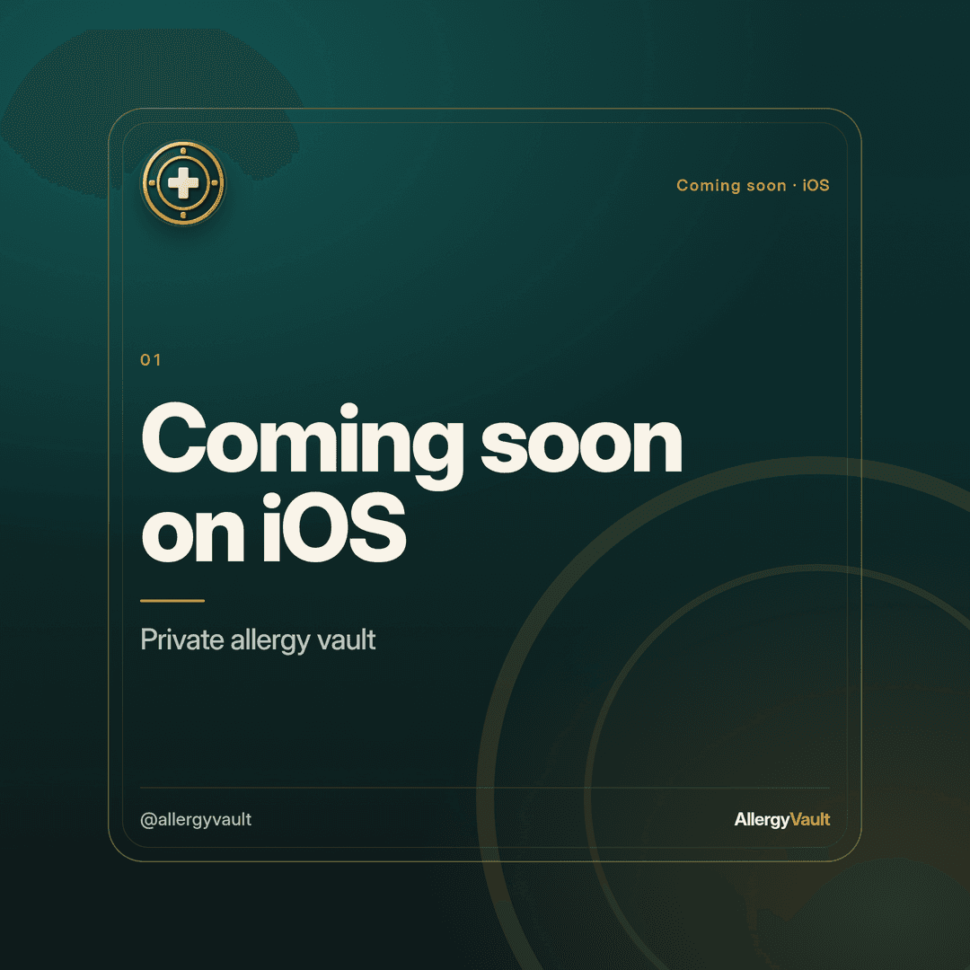 Coming soon on iOS — private allergy vault
